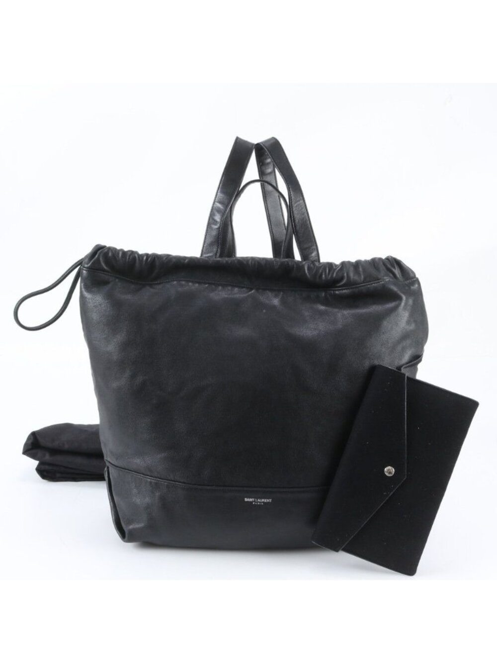 Saint Laurent YSL Paris Leather 2-Way Backpack Business Tote
